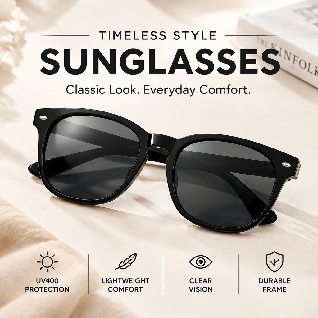 Classic Black Polarized Sunglasses – Timeless Style Meets Everyday Protection