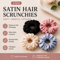 Satin Hair Scrunchies – 4 Pack