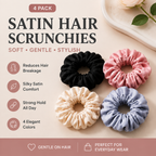 Satin Hair Scrunchies – 4 Pack