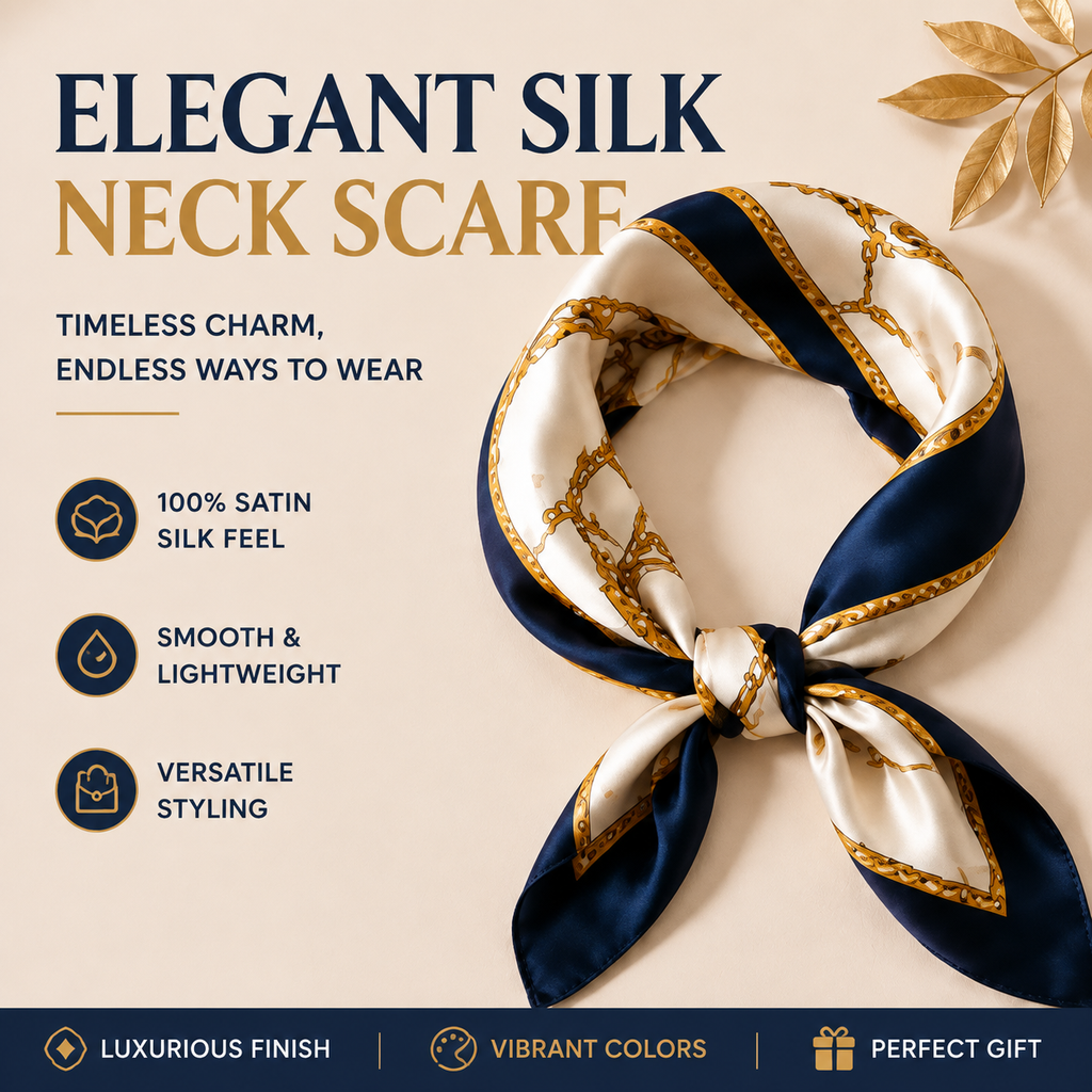 Elegant Satin Silk Neck Scarf — Timeless Luxury for Every Style