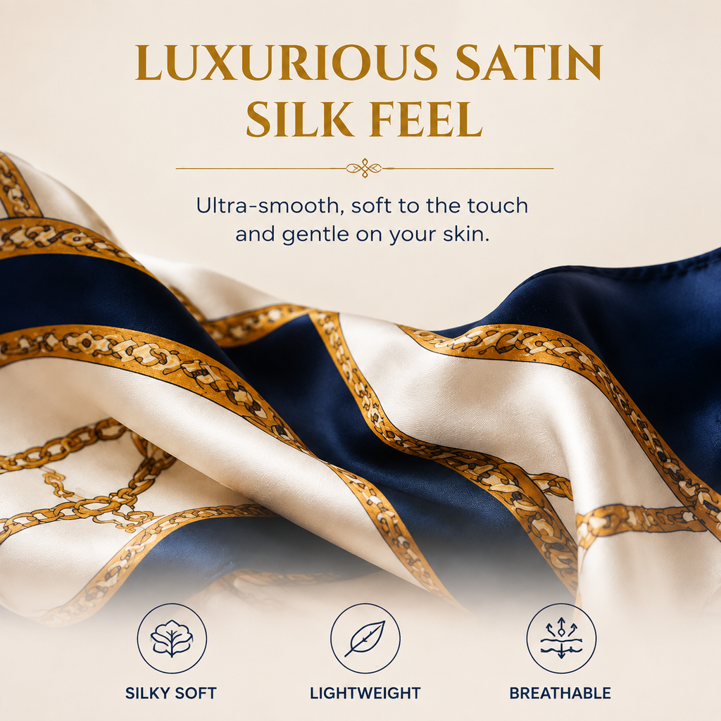 Elegant Satin Silk Neck Scarf — Timeless Luxury for Every Style