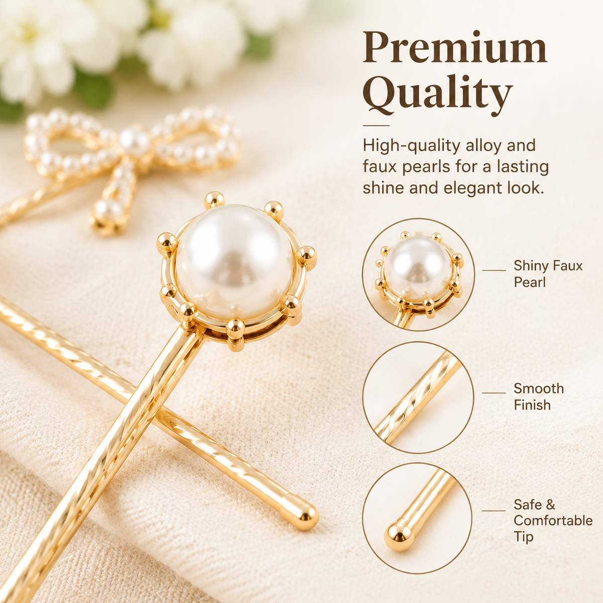Elegant Pearl Hair Pins Set – Timeless Beauty Hair Accessories for Women