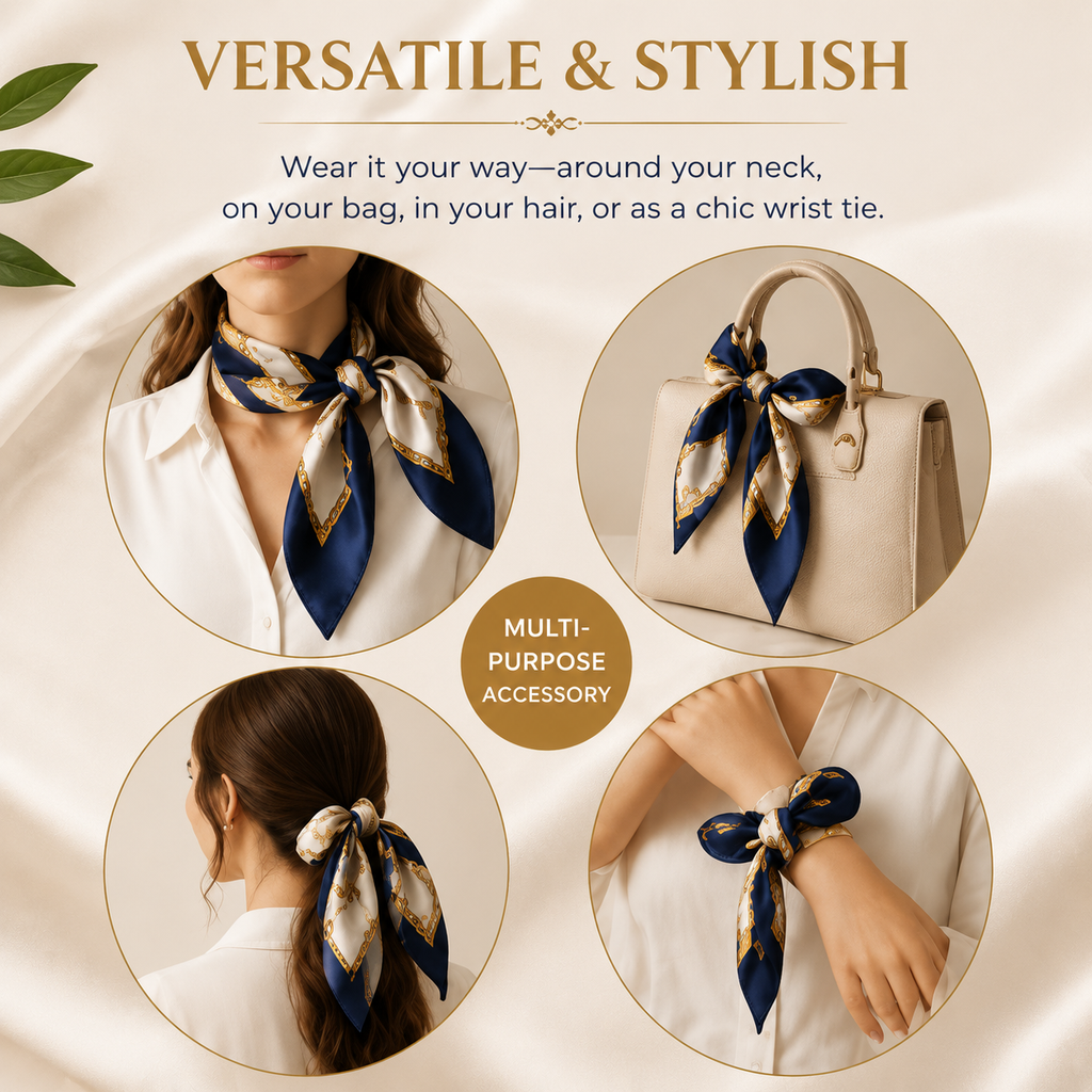 Elegant Satin Silk Neck Scarf — Timeless Luxury for Every Style
