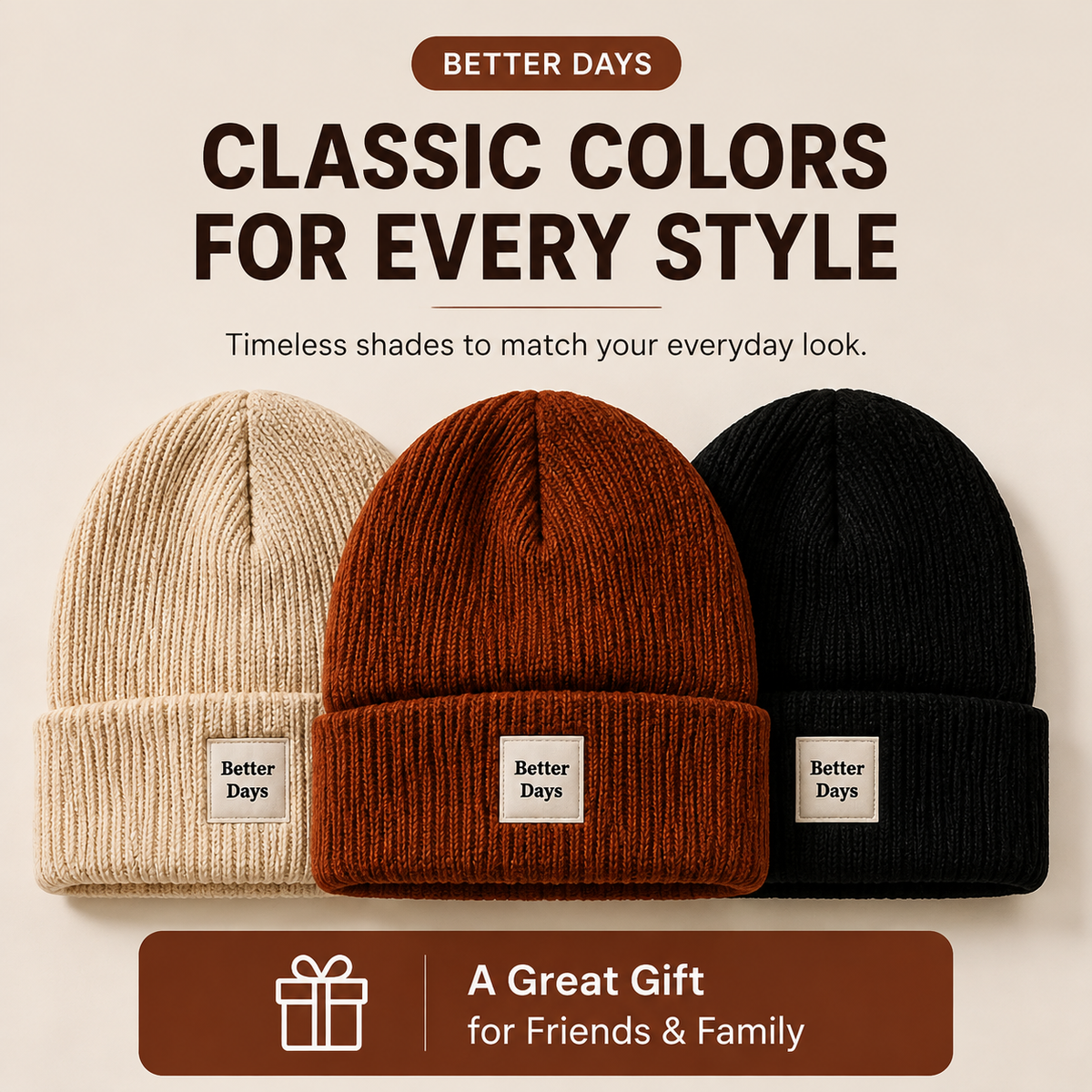 Ribbed Knit Beanie Hat — Soft Warmth for Everyday Winter Adventures