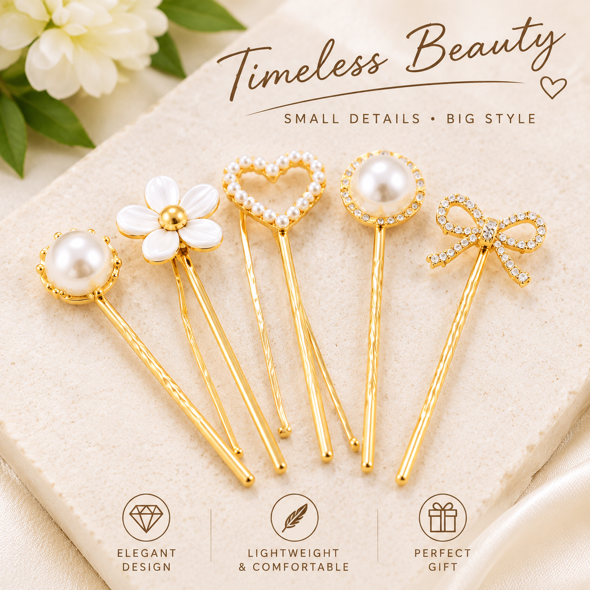 Elegant Pearl Hair Pins Set – Timeless Beauty Hair Accessories for Women